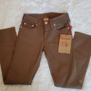Size 8 brown sparkley true religion jeans